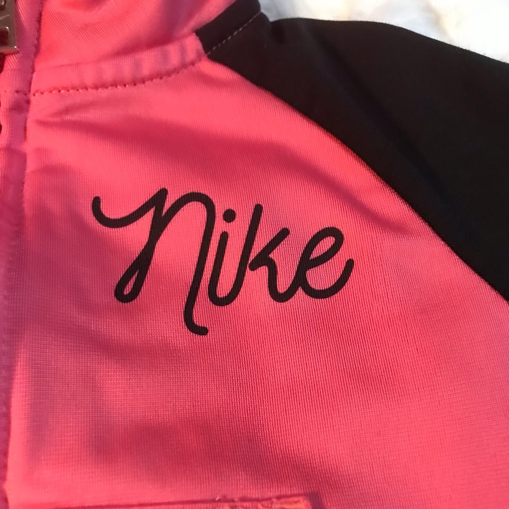 Nike Jacket Baby Girl Pink Black Zip Up | Size - 18 Months - Picture 6 of 10